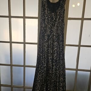 Leopard Print Maxi Dress - Brown & Black